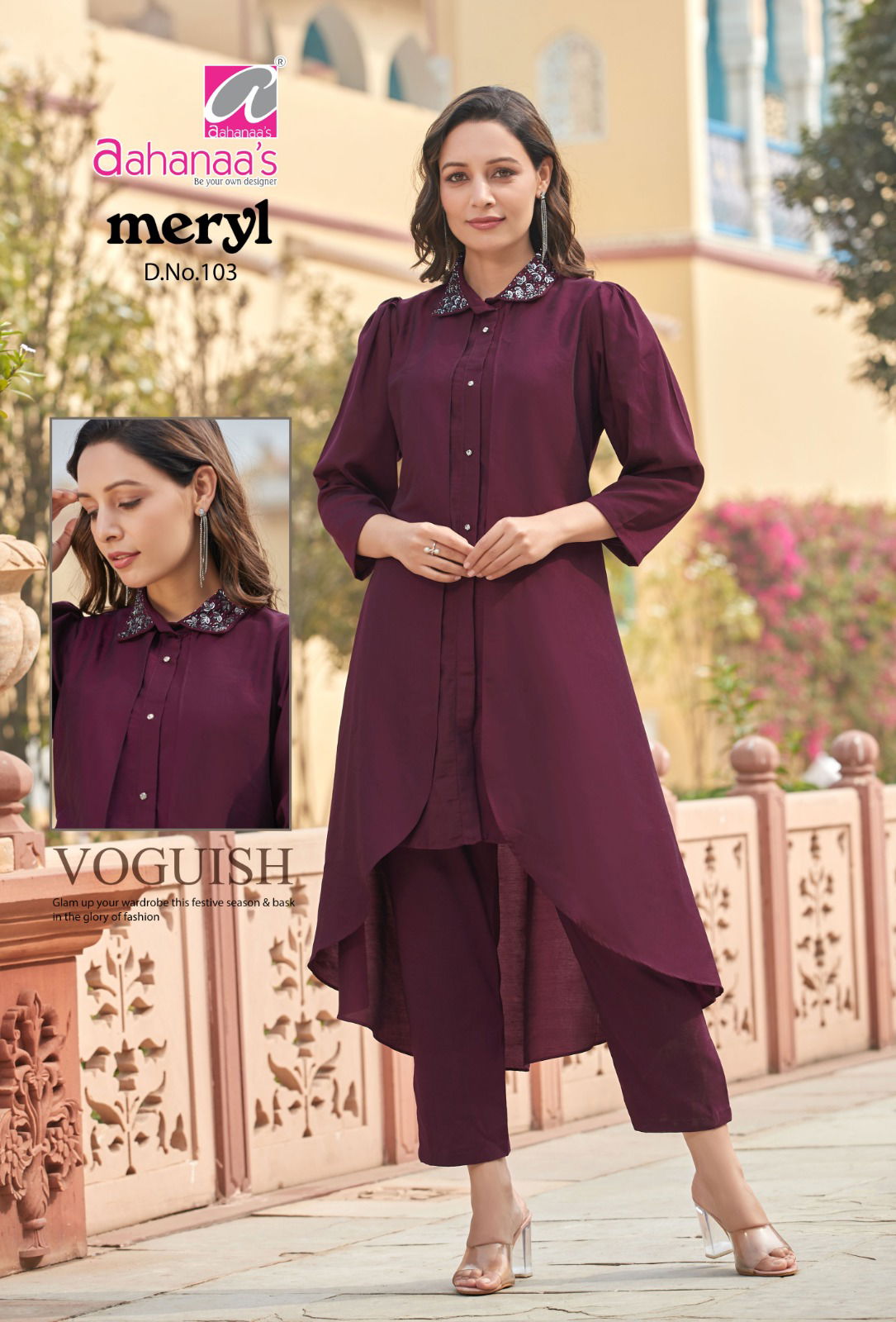 MERYL Ahahanaas Western Wear Wholesale Kurti With Bottom